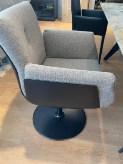 Stuhl Alvo Stoff 9127 Braun Tellerfuß Schwarz