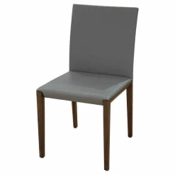 Stuhl Andoo 1102 Bezug Leder Torro 1287 Stone Grau Füsse Amerikanischer Nussbaum