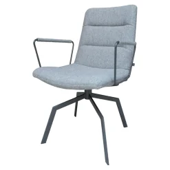 Stuhl Arva Light Stoff Hallingdal 116 4-Fuß-Stern-Gestell In Struktur M 15 Eisenblank