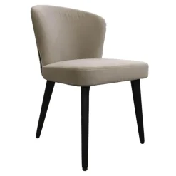 Stuhl Aston Bezug Hunt Grau Gestell Massivholz Esche Lackiert Moka