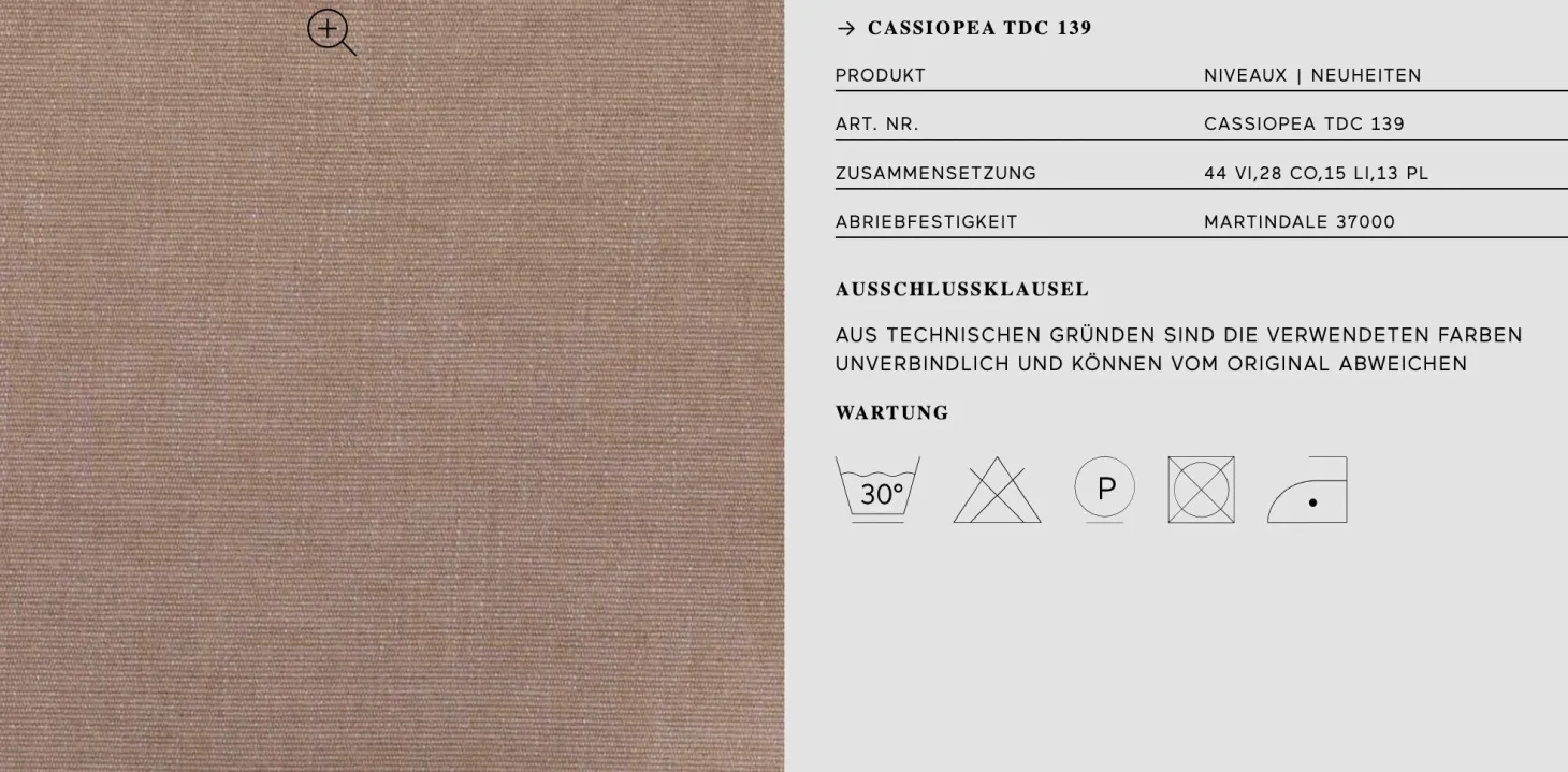 Stuhl Babi Stoff TDC139 Cassiopea Braun Rosa Abziehbar Füsse mit Stoff bezogen