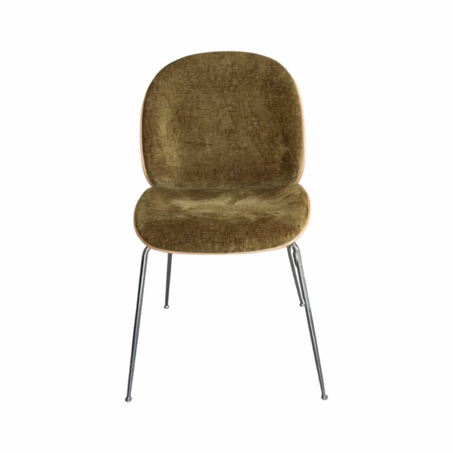 Stuhl Beetle Innen Stoff Mumble Glamour Moosgrün Grün Außen Eiche Semi Matt Lackiert Gestell Schwarzchrom