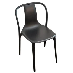 Stuhl Belleville Textil Leder Premium Schwarz Gestell Polyamid Spritzguss Tiefschwarz