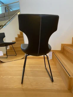 Stuhl Callas 663 151 Bezug Leder Wapiti 001 Schwarz Gestell Stahl Lackiert Schwarz