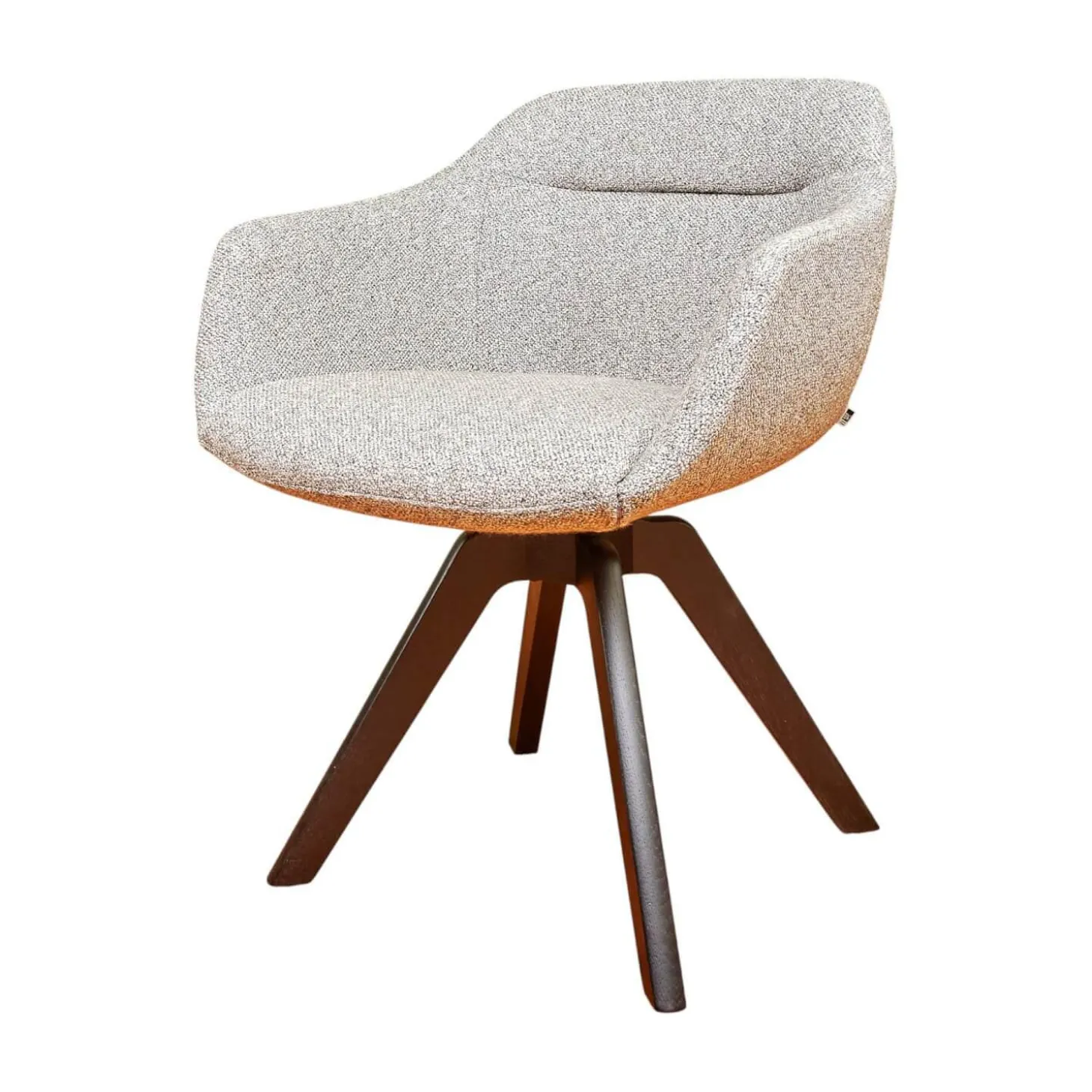 Stuhl Cara Mit Armlehnen Stoff Mara BW 1763 383 Grau Gestell Eiche Schwarz Gebeizt