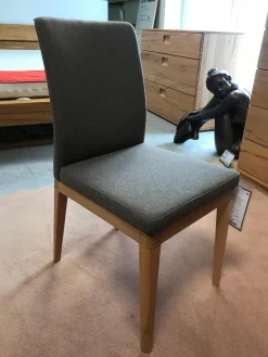 Stuhl CASA-SONO Kernbuche Massiv Geölt Stoff Wollfitz 3701 Schoko Braun