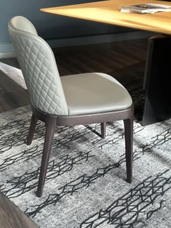 Stuhl Cattelan Italia Magda Couture Leder Smoke 952 Grau