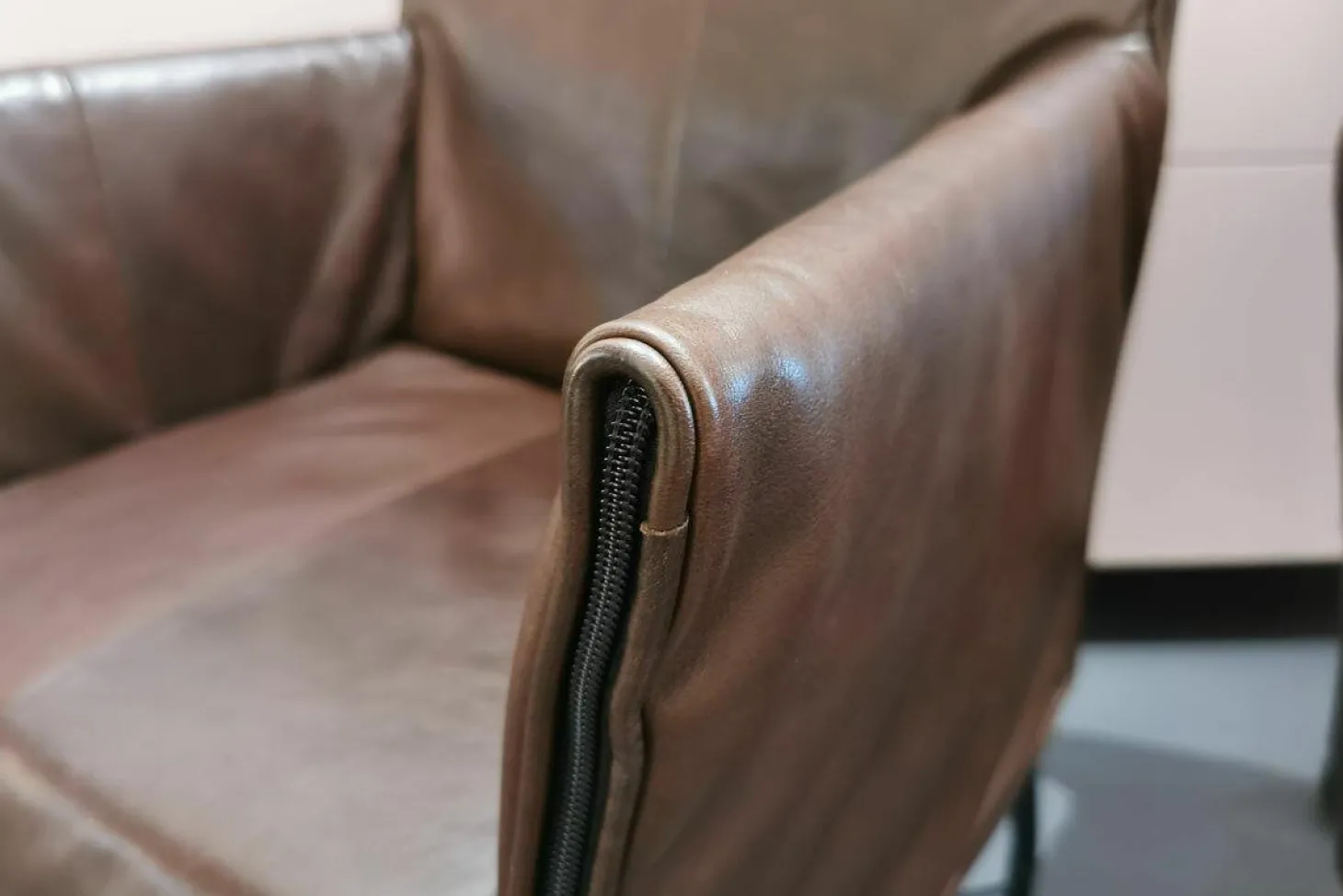 Stuhl Chaplin Flex Leder Rancho Sienna Braun Gestell Büro Metall Schwarz Mit Rollen