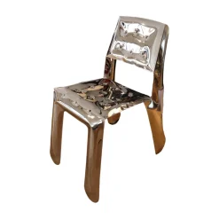 Stuhl Chippensteel Rostfreier Stahl Polished Poliert Silber