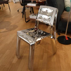 Stuhl Chippensteel Rostfreier Stahl Polished Poliert Silber