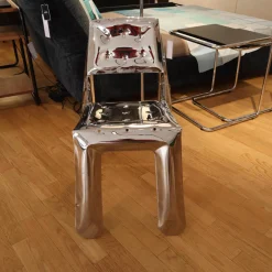 Stuhl Chippensteel Rostfreier Stahl Polished Poliert Silber