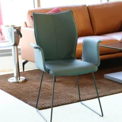 Stuhl CO Matrix Bezug Leder Toledo Whale Füße Stahl Schwarz Pulverbeschichtet