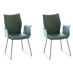 Stuhl CO Matrix Bezug Leder Toledo Whale Füße Stahl Schwarz Pulverbeschichtet