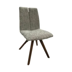 Stuhl Concert Colin Bezug Stoff Würzburg Anthrazit 4 Fußgestell Nussbaum Massiv Geölt