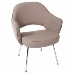 Stuhl Conference Stoff Hopsak Putty Taupe Braun Cat. C Beine Verchromt