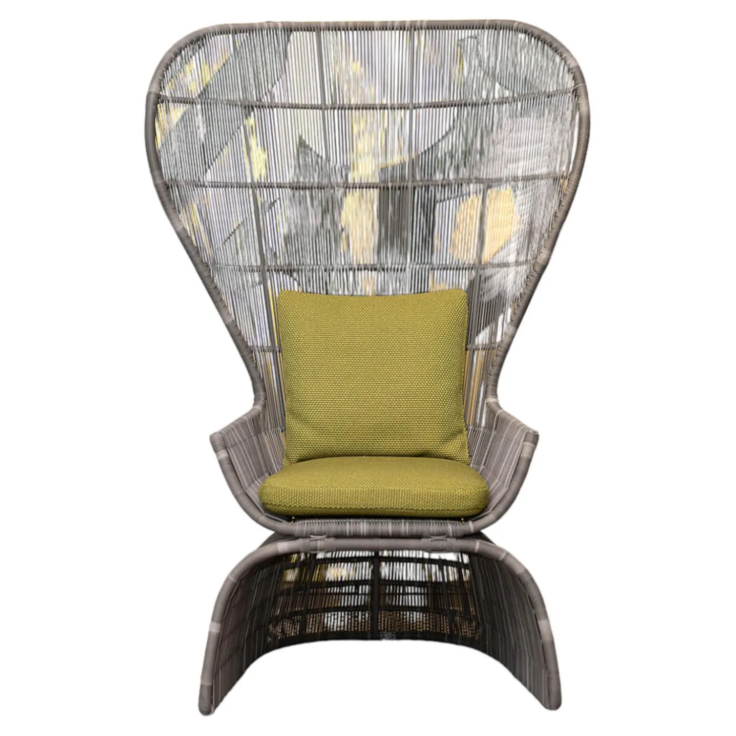 Stuhl Crinoline Outdoor Geflecht Taubengrau Grau Sitzkissen Lesia Grün