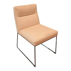 Stuhl D Fine Bezug Stoff Lisboa 05 Creme Rosa Kufengestell Struktur Schwarz