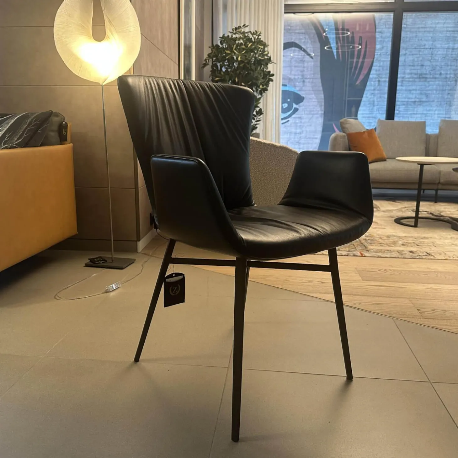 Stuhl Dexter 2058 Leder II Elmosoft 93068 Braun Gestell Stahl Schwarz