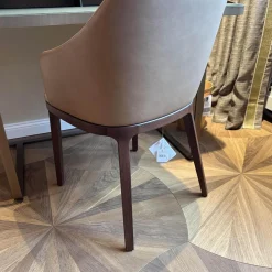 Stuhl Doa Leder 1605 Braun Holz Nussbaumfarbig