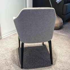 Stuhl DS 279 Stoff Loden Grau Braun Meliert Beine Holz