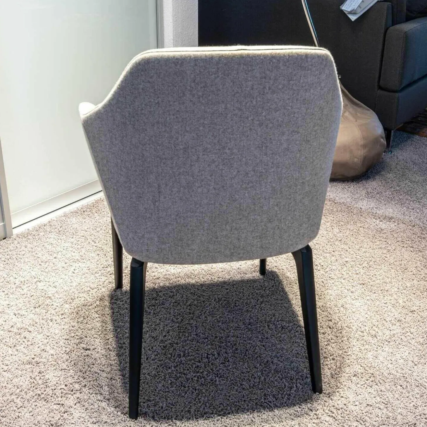 Stuhl DS 279 Stoff Loden Grau Braun Meliert Beine Holz