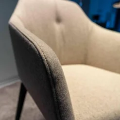 Stuhl DS 279 Stoff Loden Grau Braun Meliert Beine Holz