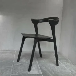 Stuhl Eiche Bok 51491 Schwarz Gebürstetes Massivholz