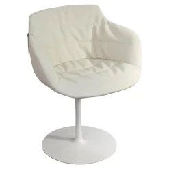 Stuhl Flow Chair Mit Armlehnen Bezug Stoff Londra 01 Creme Drehgestell Mit Tellerfuß
