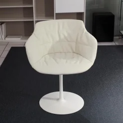 Stuhl Flow Chair Mit Armlehnen Bezug Stoff Londra 01 Creme Drehgestell Mit Tellerfuß