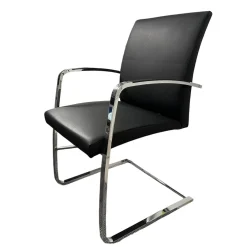 Stuhl Freischwinger Paco Leder Schwarz Nappa