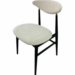 Stuhl Gent Stoff Chenille 01 Wollweiß Beine Black Stained Ash Schwarz