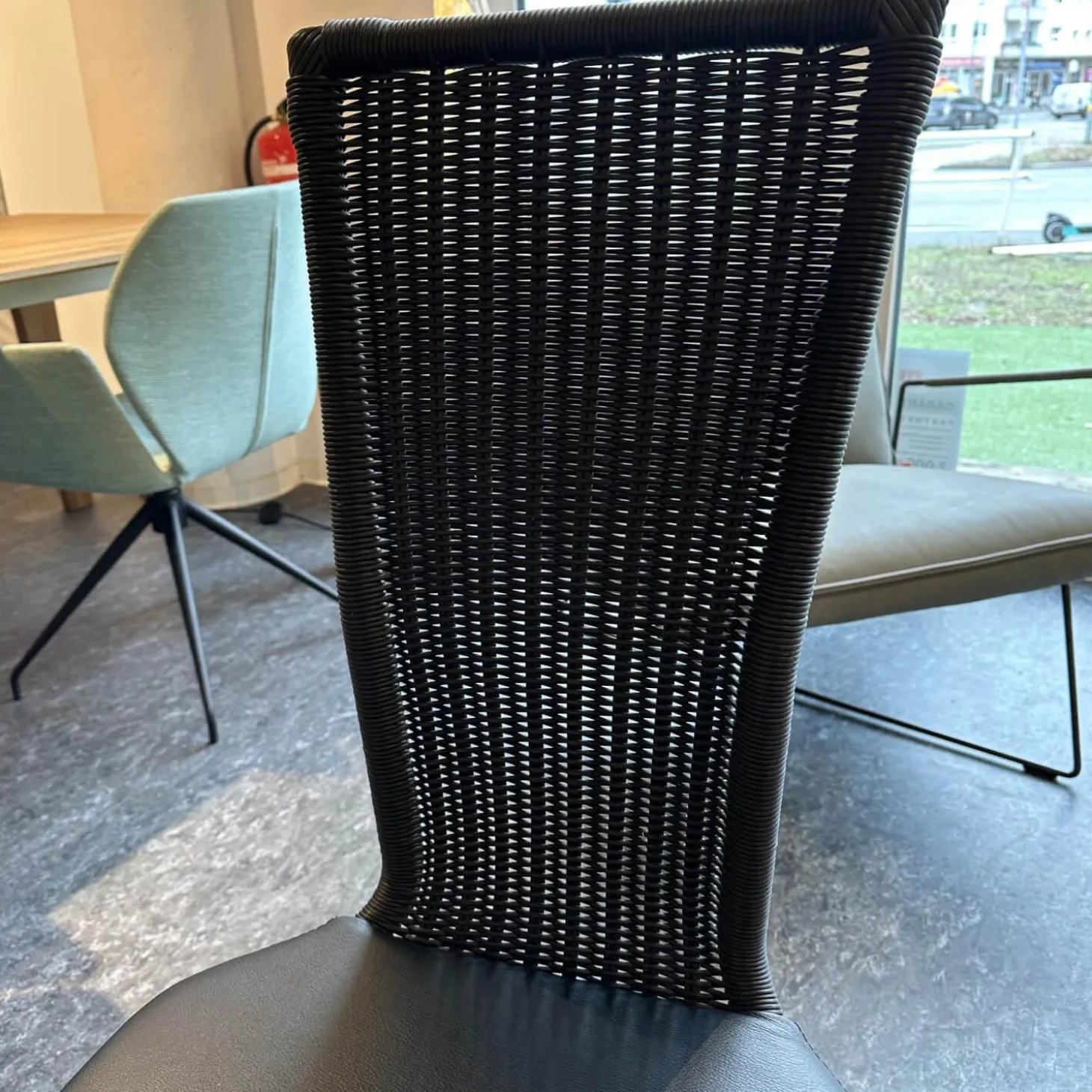 Stuhl Giacomo Bezug Leder Schwarz Gestell Verchromt