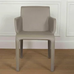 Stuhl Gio Leder Torro Stone mit Armlehnen