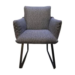 Stuhl Heaven Dining Stoff Mara Graphit Grau Gestell Metallkufe Schwarz Mit Armlehne