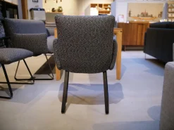 Stuhl Heaven Dining Stoff Mara Graphit Grau Gestell Metallkufe Schwarz Mit Armlehne