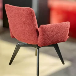 Stuhl Heaven Dining XL Stoff Lucie BW1788-111 Rot Holzuntergestell