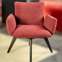 Stuhl Heaven Dining XL Stoff Lucie BW1788-111 Rot Holzuntergestell