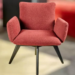 Stuhl Heaven Dining XL Stoff Lucie BW1788-111 Rot Holzuntergestell