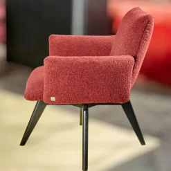 Stuhl Heaven Dining XL Stoff Lucie BW1788-111 Rot Holzuntergestell