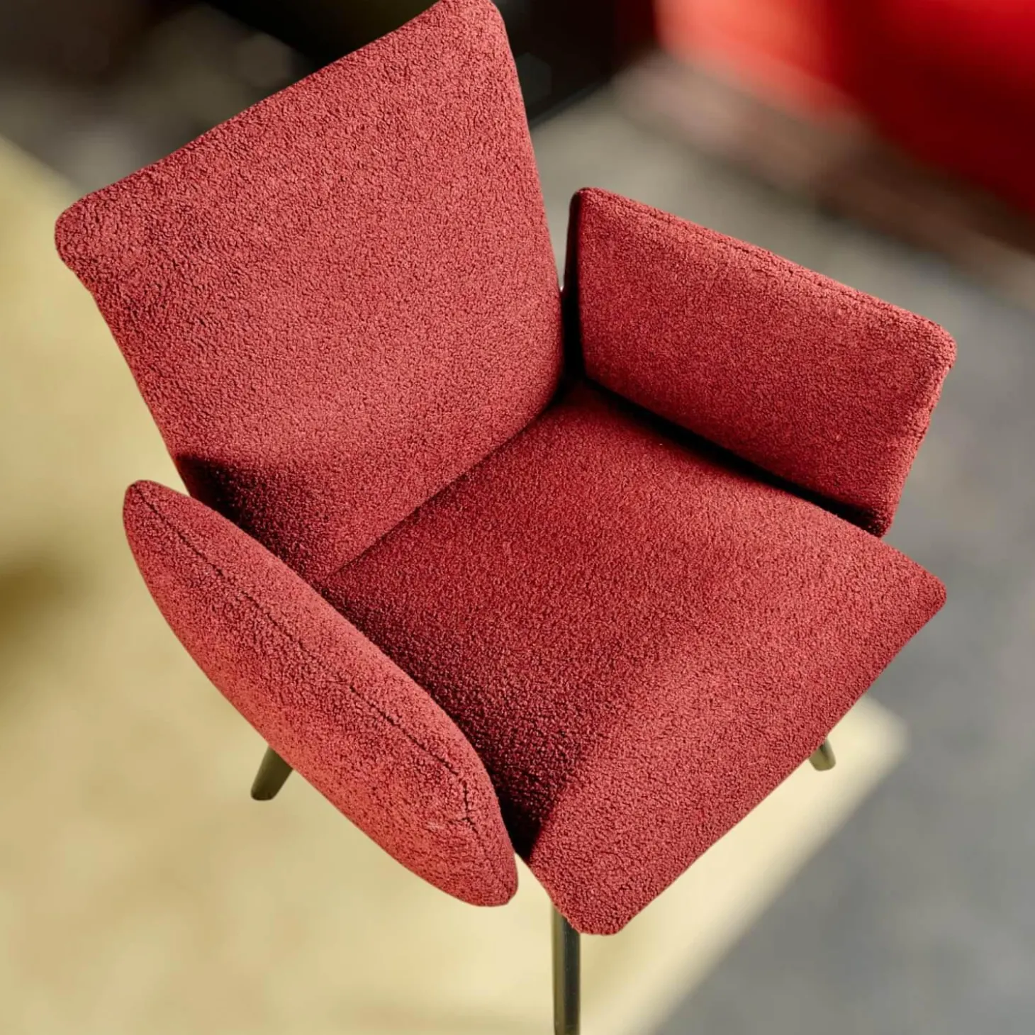 Stuhl Heaven Dining XL Stoff Lucie BW1788-111 Rot Holzuntergestell