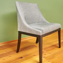 Stuhl Leona Stoff Khai JAB 1023 094 Grau Gestell Eiche Schwarz Gebeizt