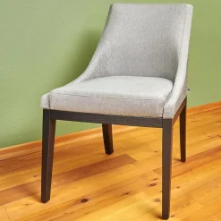 Stuhl Leona Stoff Khai JAB 1023 094 Grau Gestell Eiche Schwarz Gebeizt