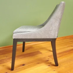 Stuhl Leona Stoff Khai JAB 1023 094 Grau Gestell Eiche Schwarz Gebeizt