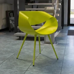 Stuhl Little Perillo Schale Hartschaum Hellgrün Gestell Alu Hellgrün