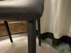 Stuhl Liz Wood 1323 Leder Congress 1399 Dark Bronze Braun Gestell Eiche Geflammt