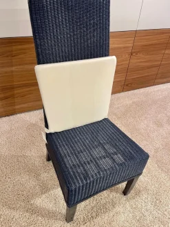 Stuhl Lloyd Loom Jock Metalldrahtgestell Mit Kraftpapierumwickelung Blau Mit Kissen Naturweiß Weiß