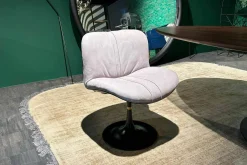 Stuhl Marilyn Leder Kashmir lilas Flieder Grau Gestell Metall Schwarz Lackiert