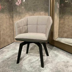 Stuhl Marla Armchair High Schwarz Eiche Stoffbezug Opera Fango