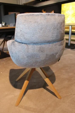 Stuhl Marleen Stoff Frankfurt Grau Gestell Wildeiche Geölt