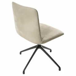 Stuhl Materia Soft Leder Nabuk 101 Conchiglia Gestell Aluminium Anthrazitgrau Lackiert